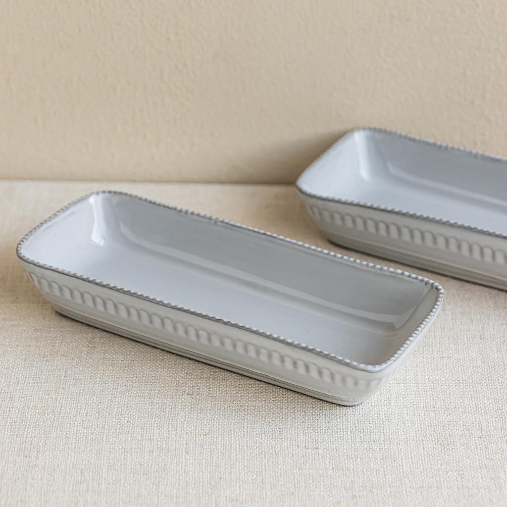 Japanese-Style Rectangular Ceramic Large Bowl Simple Relief Tableware Household Dish Bowl Sushi Plate Special Plate Commercial