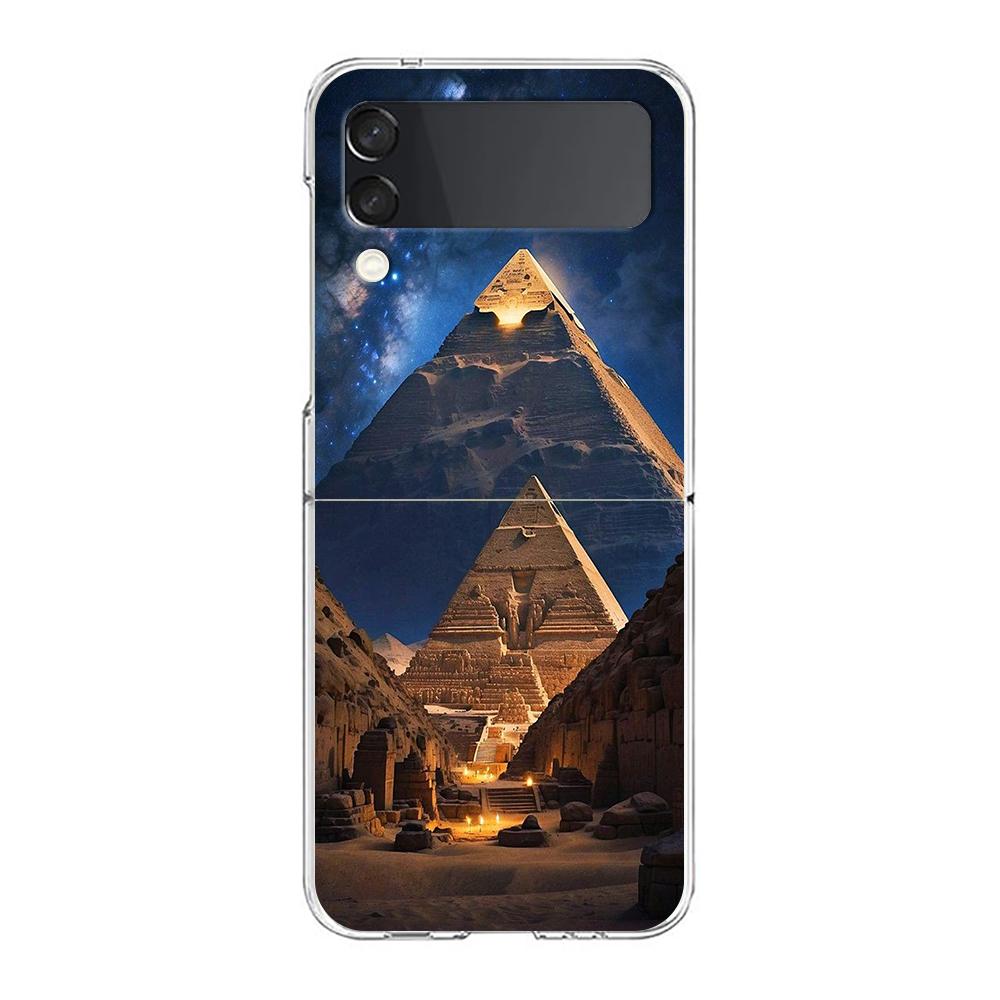 

Ancient Egypt Egyptian God Phone Case For Samsung Galaxy Z Flip 6 5 4 3 Clear Hard Folding Cover For Samsung Z Flip6 Flip5 Flip4 Galaxy Z Flip 3