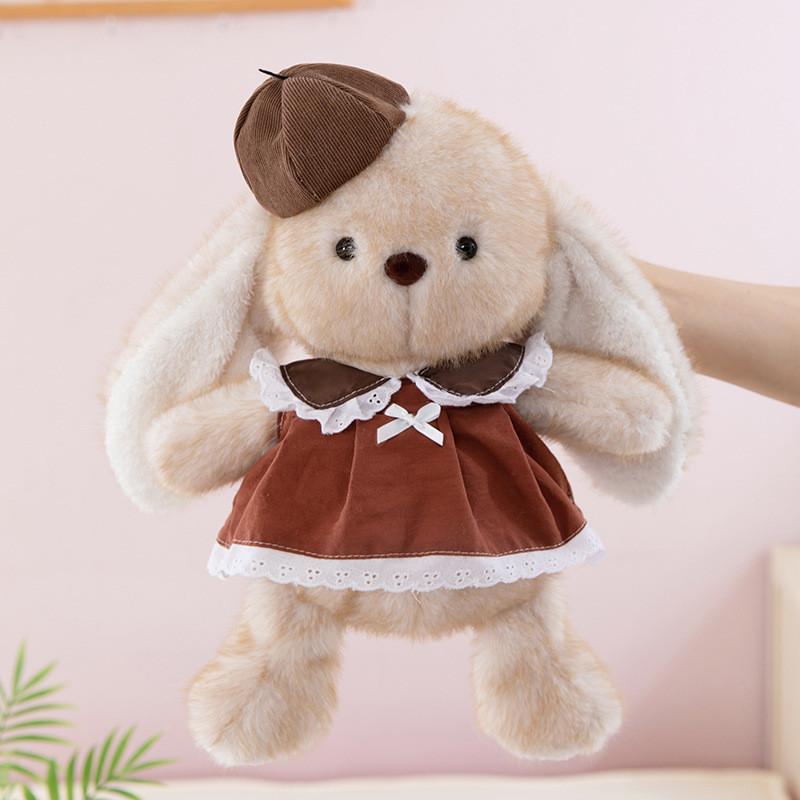 Soft Childrens Rabbit Plush Toy With Dress And Hat Decoration For Birthday Gift