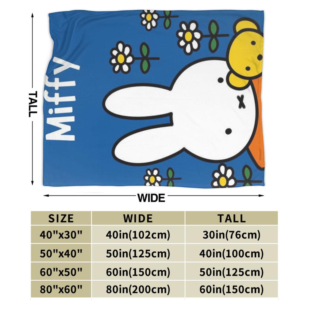 M-Miffys Cute Rabbit Throw Blanket for Couch  Fuzzy Soft Plush Blanket 50x60 Inches Multi-size Bedspreads for All Seasons