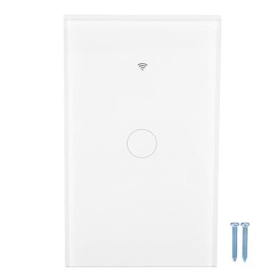 Interrupteur Tactile WIFI Intelligent Simple Fil 1 Canal Blanc AC 100‑250V pour Application TUYA Télécommande