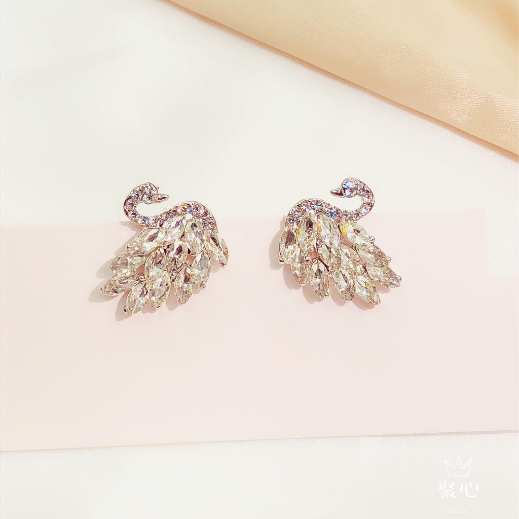 BLINGBAY New Women's Earrings Elegant Black Swan Crystal Earrings Women's Simple Versatile Personalized Alloy Earrings Modern Jewelry Gifts