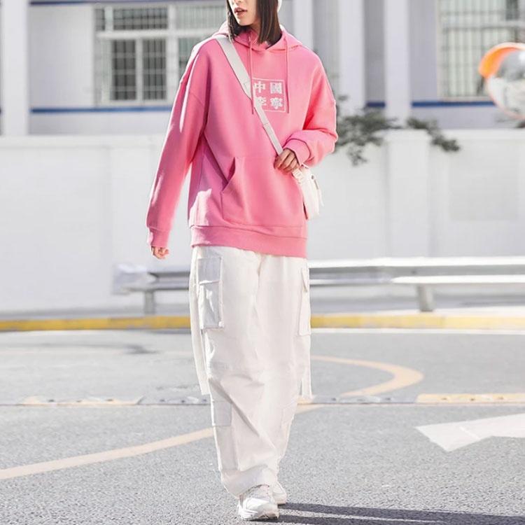 Li-Ning Series Logo Pattern Pullover Hoodie 'Pink' Unisex AWDRF47-2