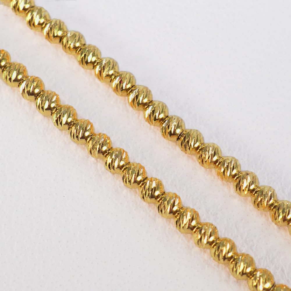 K18 Camille Ball Chain 18K Yellow Gold with Slide Adjustable Made In Japan [APRE] Bracelet, 16-18cm, 750, Adjuster, Length,