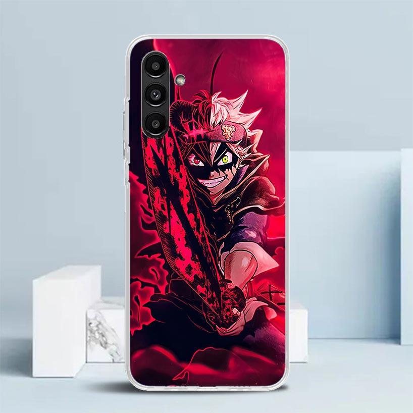 Black C-Clovers Anime Phone Case For Samsung Galaxy A17 A37 A57 A16 A15 A14 A13 A56 A55 A54 A53 A36 A35 A34 A33 A26 A25 A24 A23