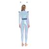 Womens Alien Robot Astronaut Cosplay Costume Metallic Shiny Full Body Unitard Long Sleeve Jumpsuit