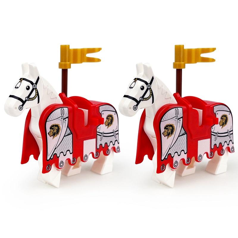 Medieval Knights Horses Figure Mini Military Weapon Pack Accessories Kits Set MOC Building Block Bricks Boys Toys Brinquedos