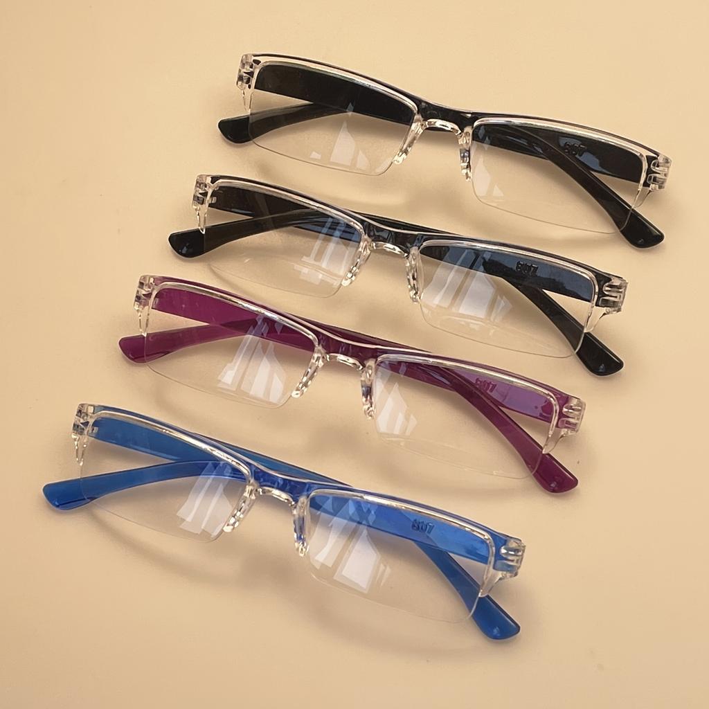 4pcs Reading Glasses Ultra-Light HD Reading Glasses for Men & Women - Stylish Square Frame Portable Design Adjustable