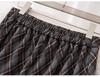 Women's Flocked Plaid Skirt 2026: Winter Elastic High Waist A-line Hip-Covering Skirt