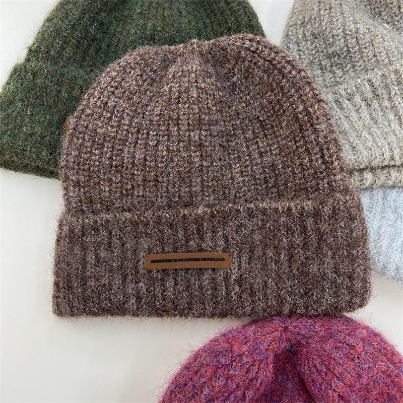 Knitted Hat Children's Winter Warm Bald Hat Lazy Wind Wool Pile Hat Big Head Circumference Show Face Small Cold Hat