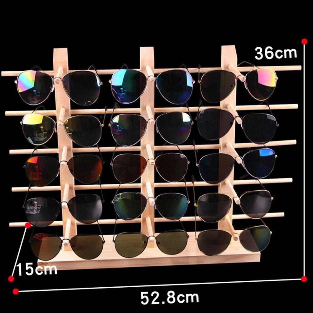 Storage Glasses Frame Tray Eyeglasses Organizer Shelf Sunglass Display Rack Solid Wood Stand