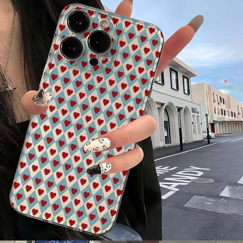 ins full screen small love iPhone17Promax mobile phone case advanced sense suitable for Apple 16Pro space case 15