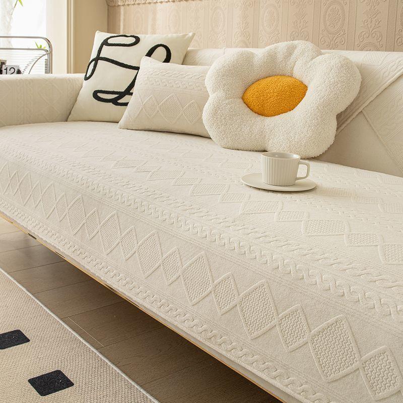 Nordic Washed Cotton Sofa Cushion Modern Seat Cushion Homestay Non-slip Jacquard Sofa Cover Four Seasons Universal