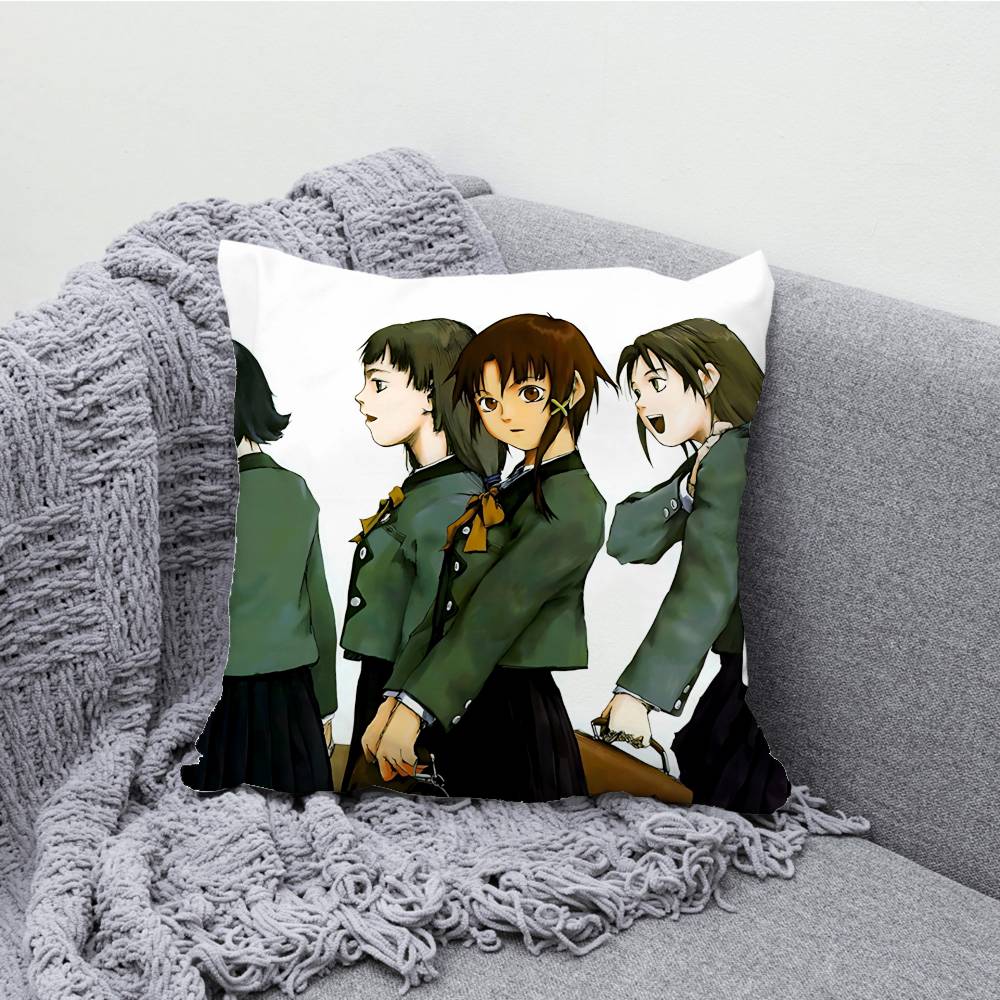 S-Serial Experiments Lain Pillowcases Bedroom Living Room Sofa Home Decor Polyester Cushion Cover with Zipper