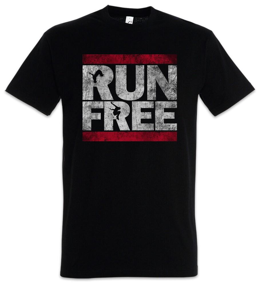 

Run Free Mens T-Shirt Parcours Parkour Sport Extreme Sports PK Fun M