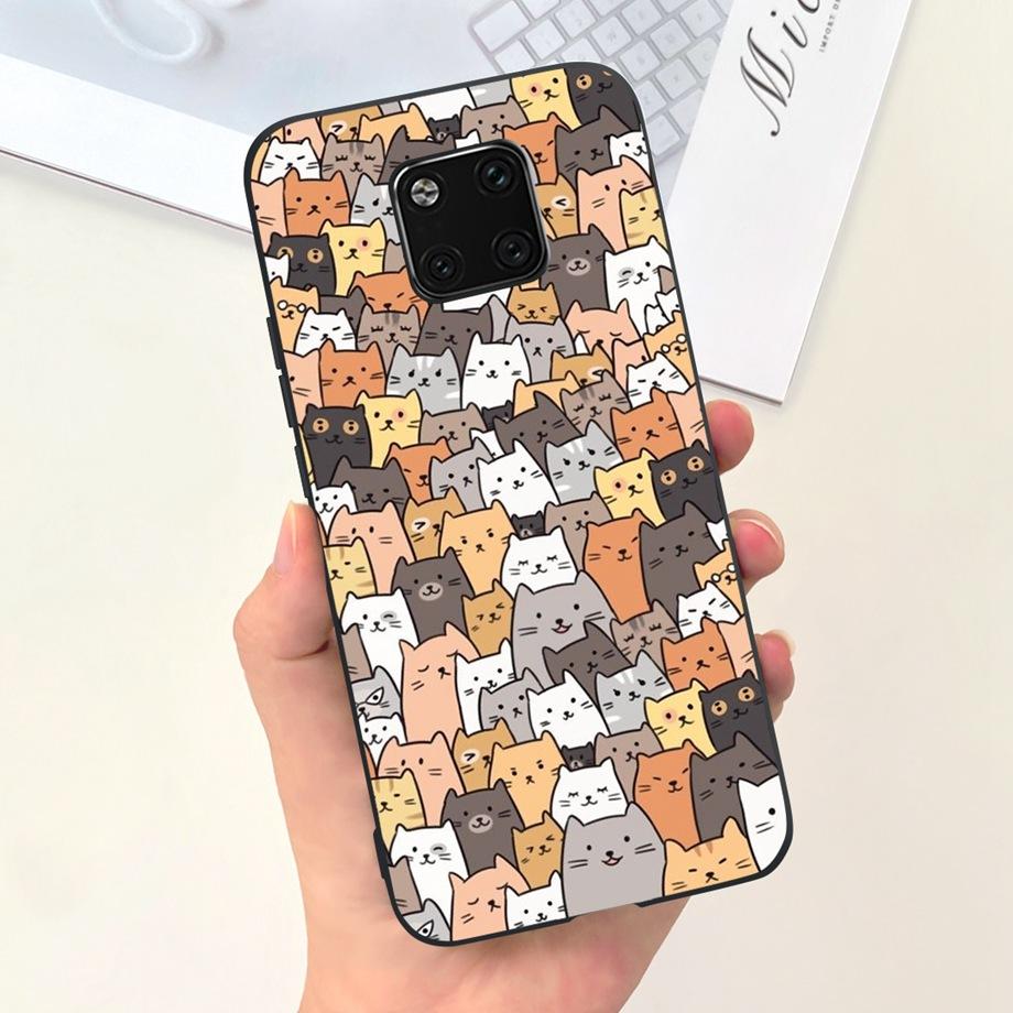 For Huawei Mate 20 Pro Case Soft Silicone Back Cover Black Cat Moon Night Funda For Huawei Mate 20 Mate20 Pro 20pro Coque Capas