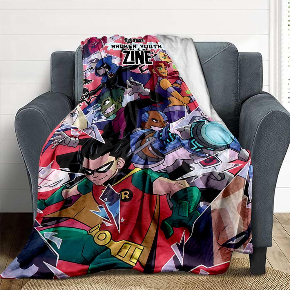 1PC Teen Titans, Zine Outdoor Blanket Lightweight Flannel, Soft & Warm, All-Season Use for Sofa, Outdoor, Camping, Living Room, Office14