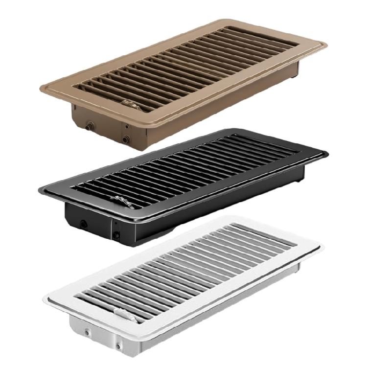 Magnetic HVAC Floor Covers 4X12 Inches Rusts Proof Steel Construction Metal Air Vent Cover With Safety Edges for Home