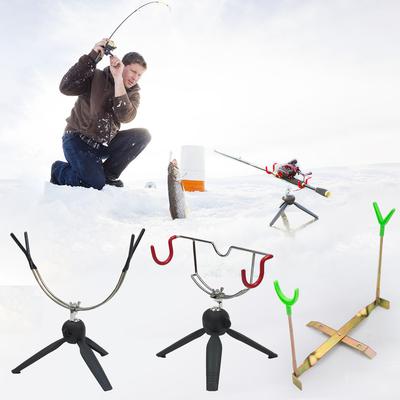 Tragbarer Eisangelrutenhalter Einstellbarer Winkel Winterrutenhalter Angelrutenständer für Angelausrüstung Wintersee