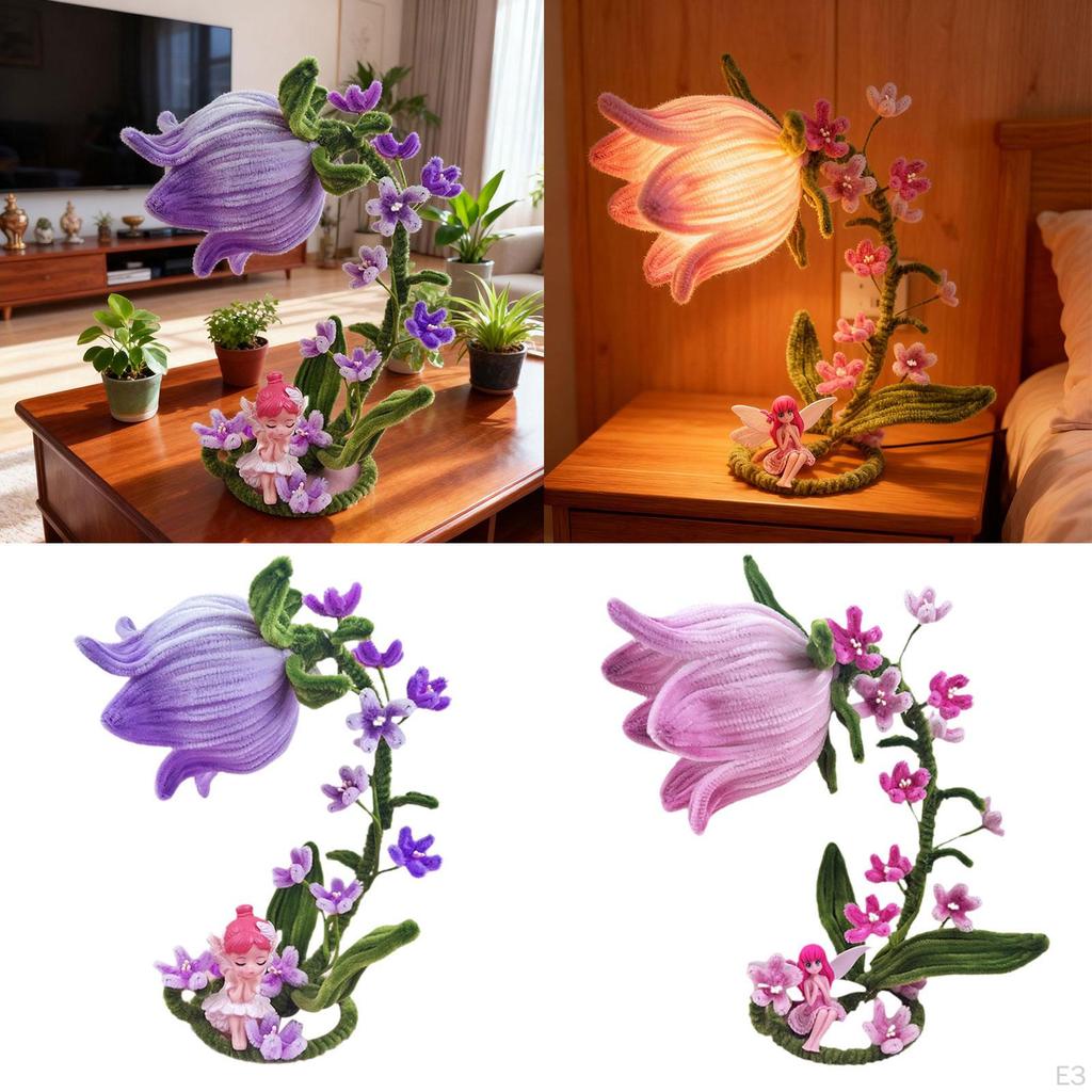 Cleaners Craft Supplies Art Project Activity Festival Flower Table Lamp DIY Flowers Desk for