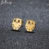 Unique Christmas Earring Stainless Steel YES NO Cactus Footprint Music Stud Earrings for Women Tiny Star Boots Jewelry Girl Gift