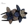 Women Elegant Flexible Rhinestone Flower Hair Clip Hairpin Claw Gift