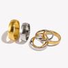 Size 5-10 Waterproof Stainless Steel Ring Gold Plated Silver Color 2mm 4mm 6mm Basics Rings For Men Women Stackable Rings