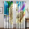 Verdunkelungsvorhänge für Wohnzimmer Schlafzimmer Küche Fantastische Einhorn-Fenstervorhänge Verdunkelungsvorhänge Cortinas Para La Sala