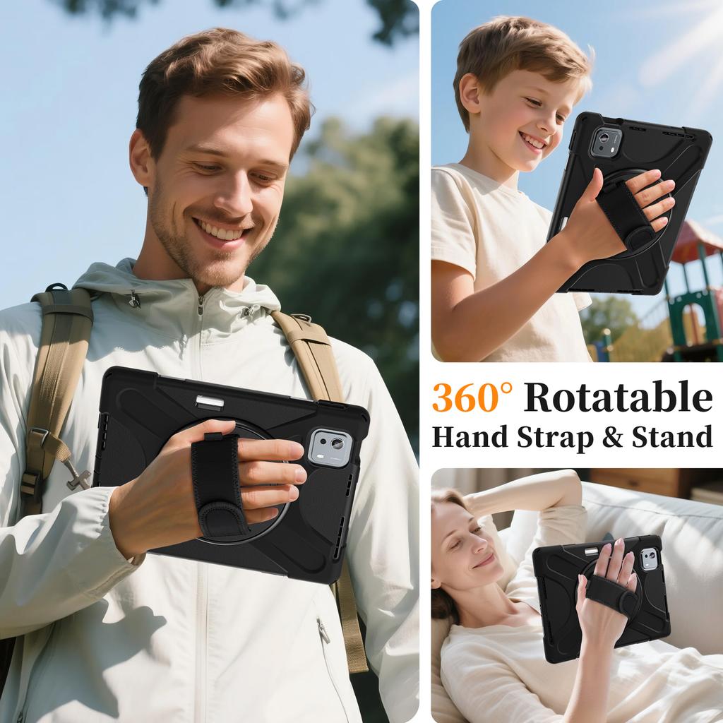 Rugged Stand Case Universal for Xiaomi Pad 7S Pro 12.5 2025 6S Pro 12.4 2024 24018RPACG 360 Rotating Cover with Shoulder Strap