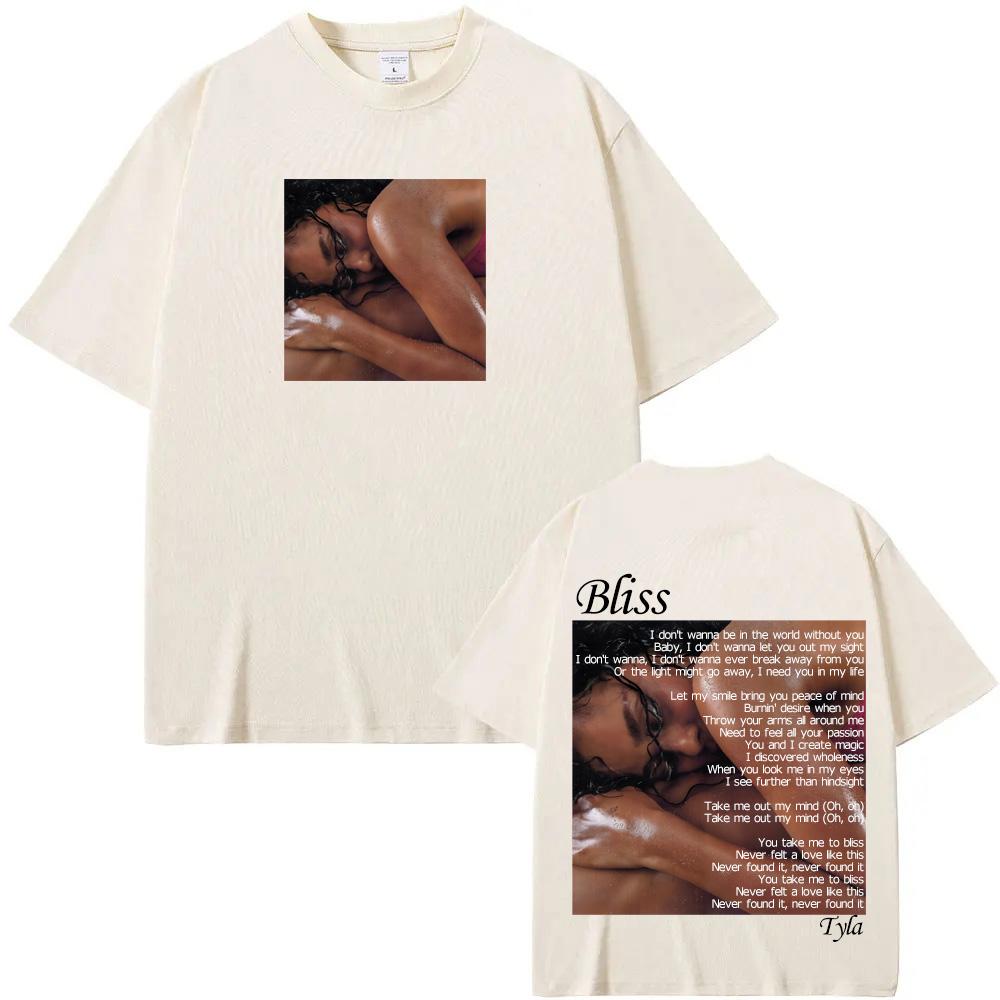 Tyla - Bliss Retro Tričko Grafický potisk Hip Hop 100% bavlna Tričko Krátký rukáv Módní tričko Dámské oblečení Vysoká kvalita