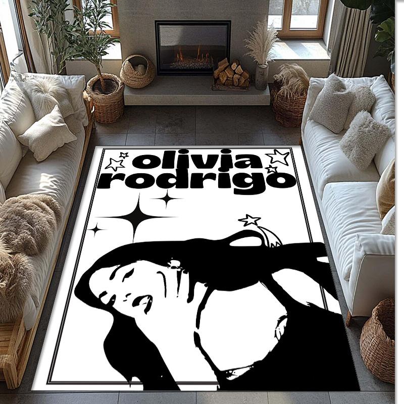 Soft Crystal Velvet Floor Rug,Olivia Rodrigo Anti Slip Decorative Carpet, Plush Area Mat For Indoor Home Decoration