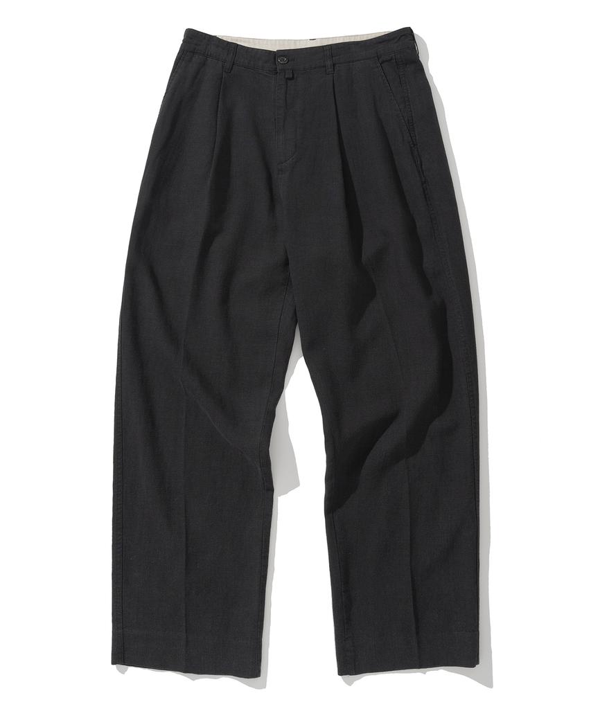 UNIFORM BRIDGE Linen Sports Pants Black