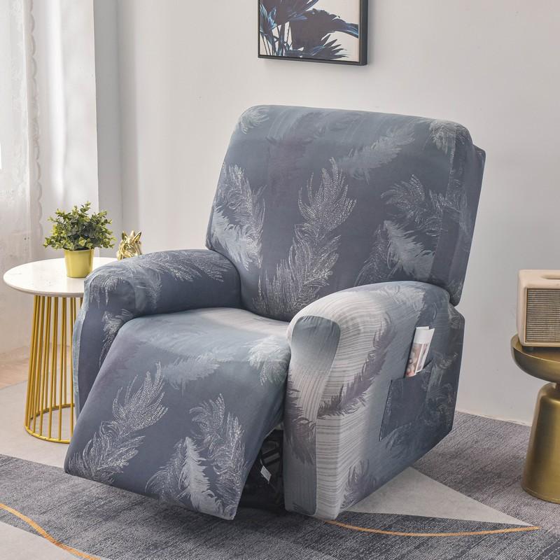 Stretch Recliner Chair Cover 4-Pieces Soft Recliner Chair Slipcover 1-Seater Sofa Couch Protector Home Decor Washable