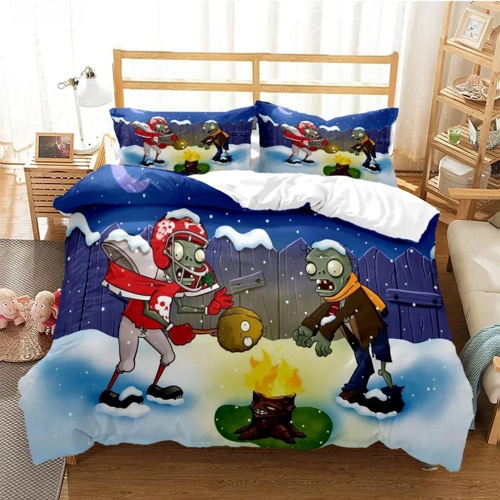 

Plants Vs ZombieBedding Sets Zombie US/Europe/UK Size Quilt Cartoon Bed Cover Duvet Cover Pillow Case 2-3Pieces Sets Adult Boys 135x200cm