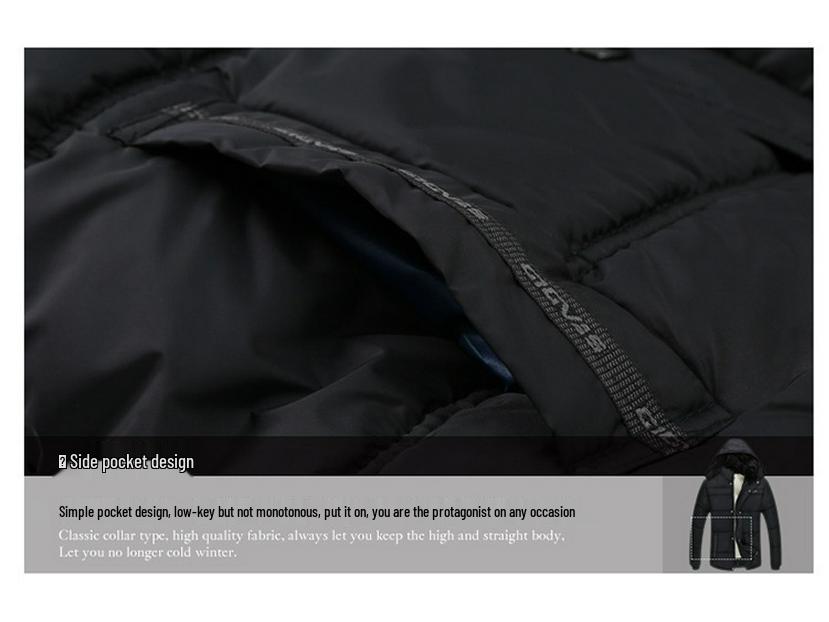 Men's Mid-Length Cotton Coat for Seniors – Warm, Thickened, Plus Velvet Jacket