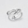 Sterling Silver Ring Adjustable Couple Ring for Men Women Girls Present