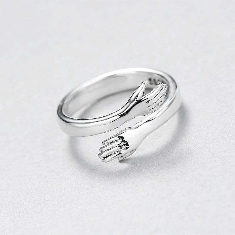 Sterling Silver Ring Adjustable Couple Ring for Men Women Girls Present
