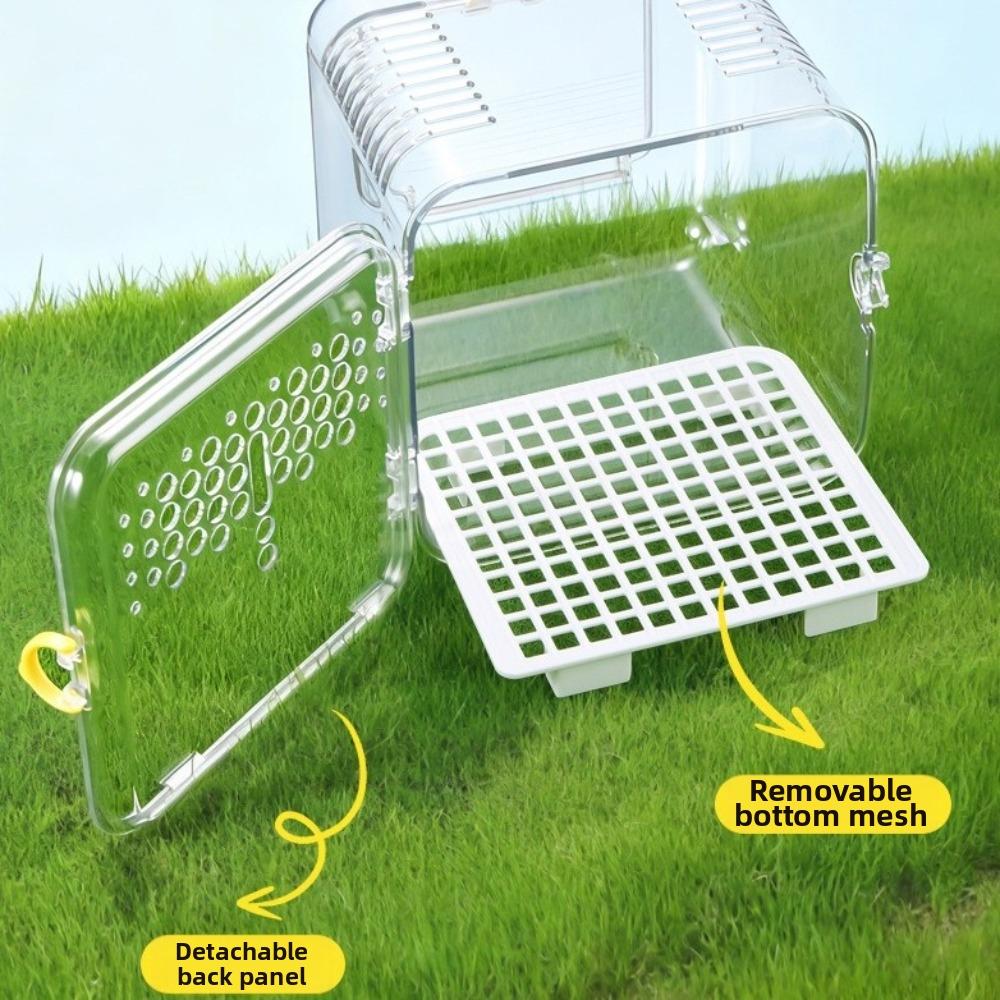 New Clear Bird Carrier Cage PET Secure Closure Transport Case Ventilated Lightweight Outdoor Bird Cage Pet Supplies