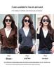 52070 Women's Color Block Long-Sleeved Cotton T-Shirt, 2025 Spring/Autumn, Slim Fit Fake Two-Piece.