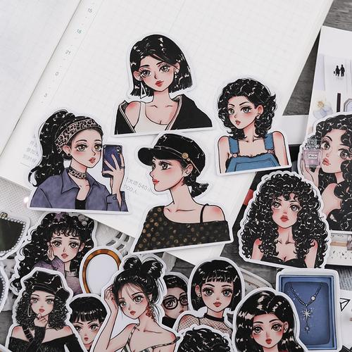 

20pcs/25pcs Fashion Girl Paper Stickers Crafts And Scrapbooking Book Decorative DIY Stationery