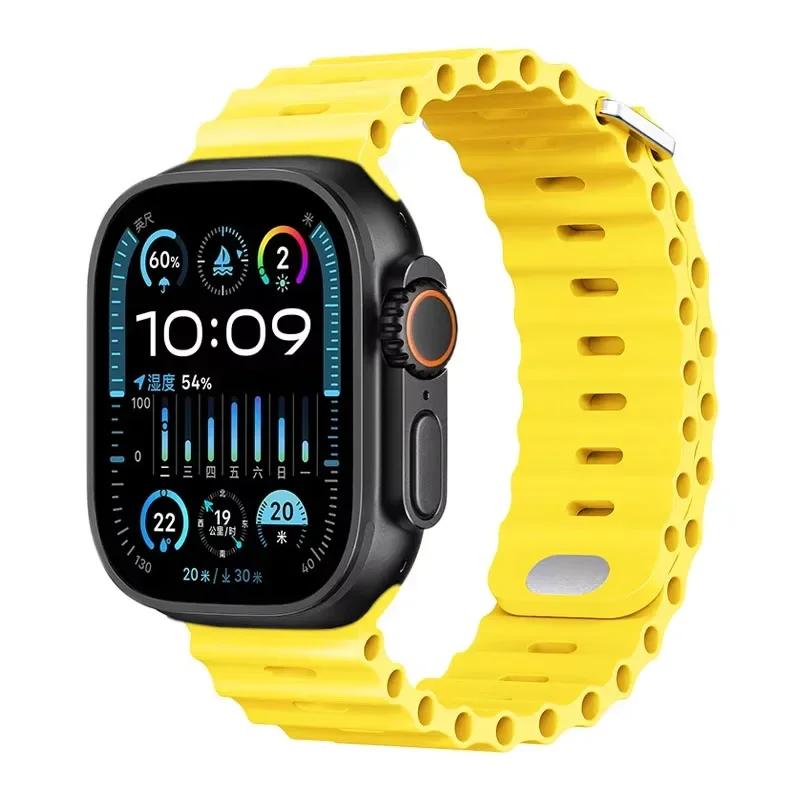 Ozean-Silikonarmband für Apple Watch Ultra 3/2 49mm Serie 11/10 46mm 42mm 9 8 7 45mm 41mm Armband iWatch 6 5 SE 44 40mm Armband
