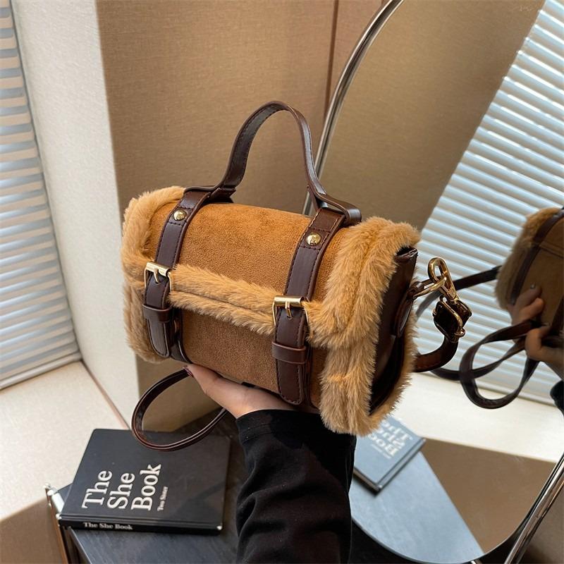 Autumn and Winter Shoulder Bags for Women New Lamb Plush Suede Ladies Small Square Crossbody Bags Bolsas Para Mujeres