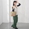 Tote 8442 [Rootote] Women's Bag, Snoopy, Small, Self-Standing, Embroidered, IP.Deli.Peanuts-0J (02 Khaki)