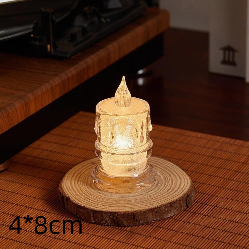 Flameless LED Light Candle Electronic Atmosphere light Mini Crystal Candle  Home Decoration