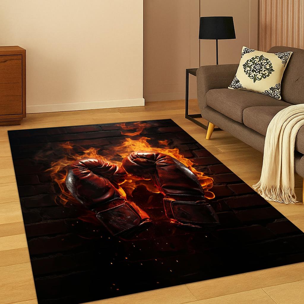 3D Boxing Gloves Boxer Fight Carpet Rug Mat for Home Bedroom Living Room Sofa Doormat Kitchen Decor,Kid Play Non-slip Area Rug