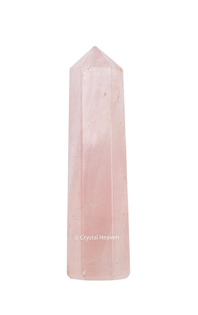 Certified Rose Quartz Crystal Tower Obelisk Point for Chakra