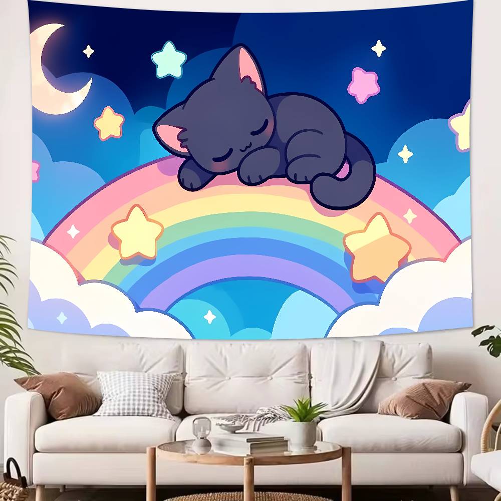 Luxury Fashion Hot Cute Pink Angel Tapestry Decoration Bedroom Dormitory Background Cloth Holiday Home Living Room Club Tapestry