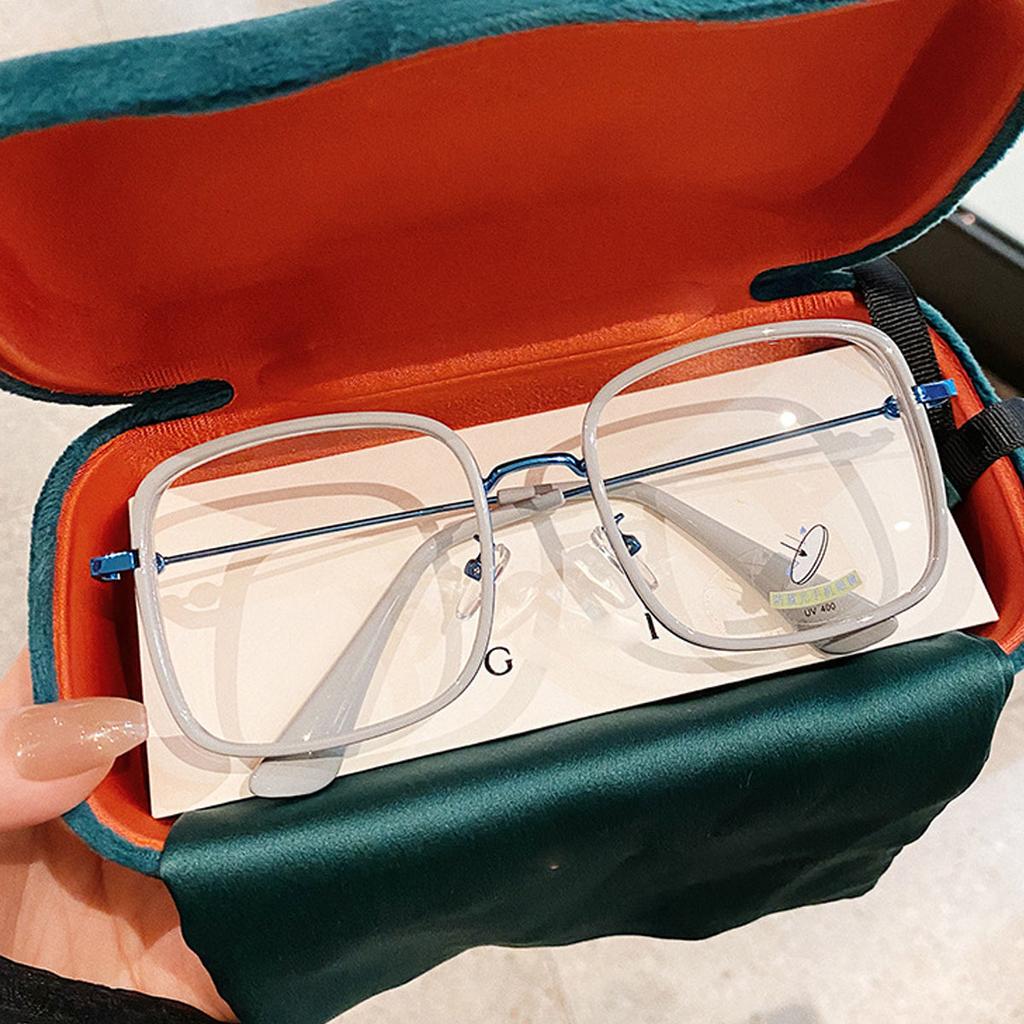 Oversized Anti-blue Light Myopia Glasses Women Large Frame Square Eyeglasses Computer Eyewear Diopter -0.5 -1.0 To -6.0