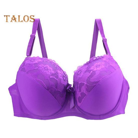 Women's Plus Size Push Up Bra Sexy Floral Lace Full Coverage Underwired Bra Padded Supportive Everyday Bra for Heavy Breast