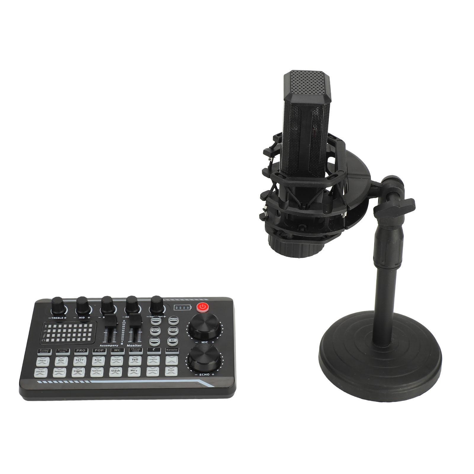 

Комплект оборудования для подкаста. Звуковая карта с кардиоидным конденсаторным микрофоном для подкастинга.